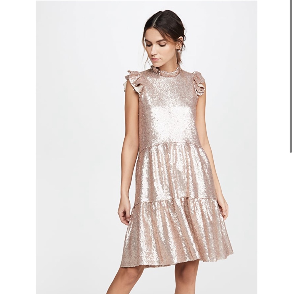 Sea New York Selina Tiered Dress Rosegold